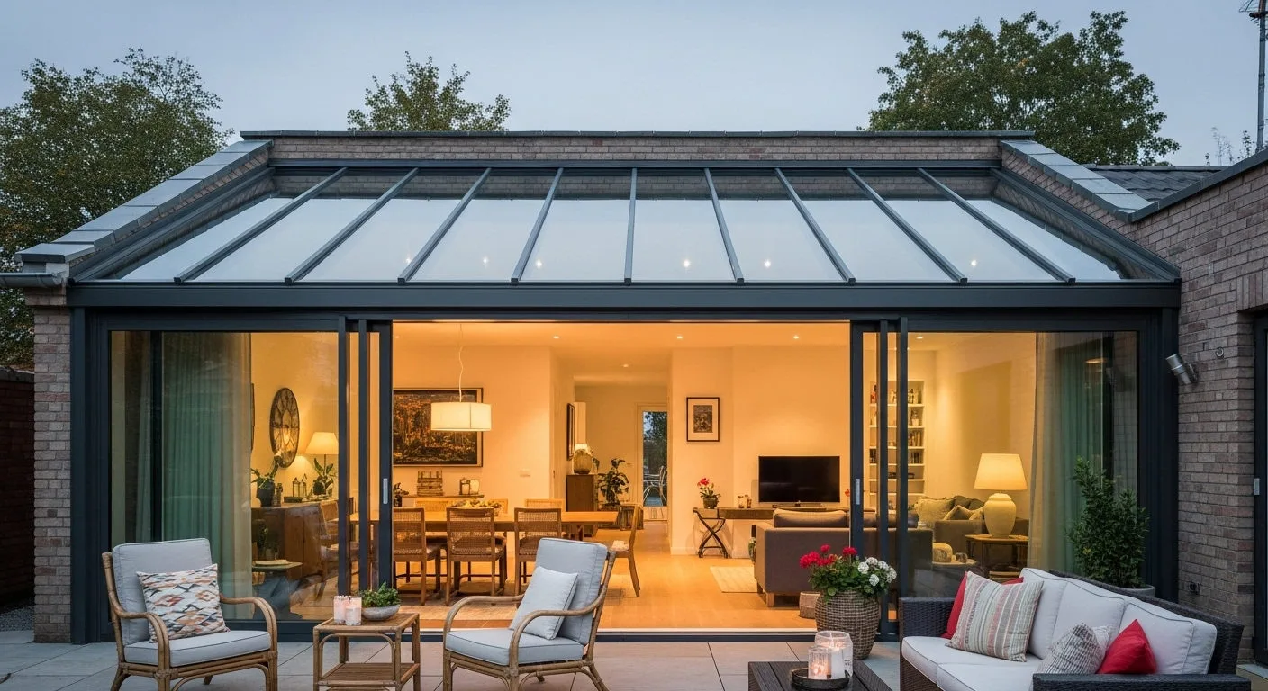 Bahçe pergola sistemi panoramik görünüm